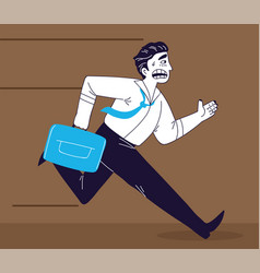 Running Businessman With Briefcase