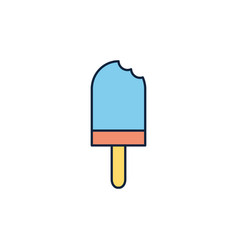 Bitten Popsicle Ice Cream Summer Icon Line