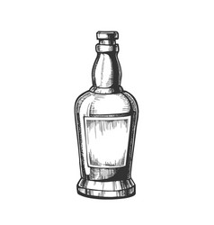 Hand Drawn Whisky Bottle With Blank Label