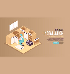 Kitchen Repairs Isometric Banner