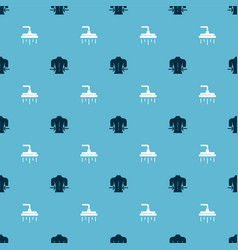 Set Massage And Shower Head On Seamless Pattern