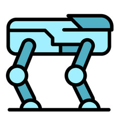 Dog Robot Icon Flat