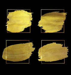 Golden Paint With Frame And Black Background