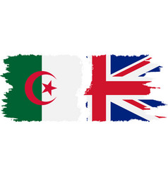 Uk And Algeria Grunge Flags Connection