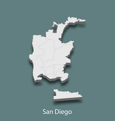 3d Isometric Map Of San Diego Is A City Of United