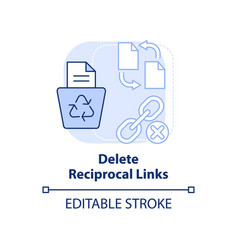 Delete Reciprocal Links Light Blue Concept Icon