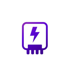 Electric Power Control Box Icon On White