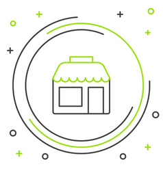 Line Shopping Building Or Market Store Icon