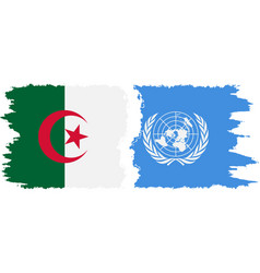 Un And Algeria Grunge Flags Connection