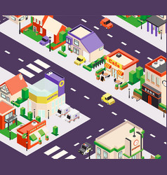 Urban Buildings Isometric Composition