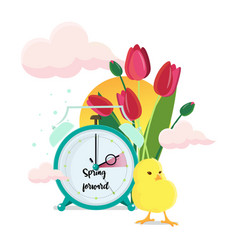 Daylight Saving Time Clocks Move Forward Tulips