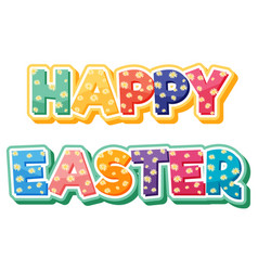 Happy Easter Egg Font Design With Flowers