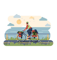 Tourist On Bicycle Concept