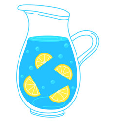 Glass Jug With Clear Water And Lemon Slices