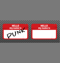 Grunge Old Sticker - Hello My Name