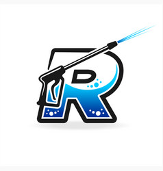 Power Wash Logo With Letter R Concept