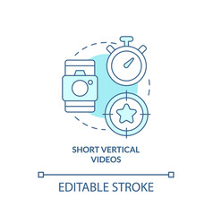 Short Vertical Videos Turquoise Concept Icon