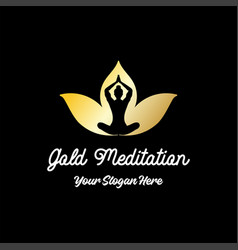 Elegant Luxury Golden Lotus Yoga Meditation Logo