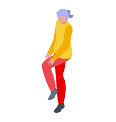 Senior Woman Training Icon Isometric