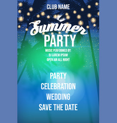 Summer Party Night Beach Template Design Palms