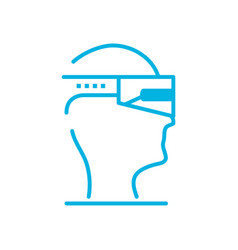 Isolated Head With Smartglasses Line Style Icon