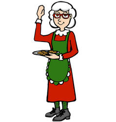 Cartoon Mrs Claus With A Plate Of Cookie