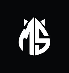 Ms Logo Monogram Drops Crown Shape Images Design