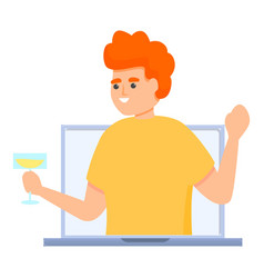 Virtual Online Party Icon Cartoon Style