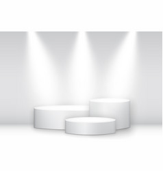 White Round Pedestal Winner Podium With Spotlights