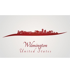 Wilmington Skyline In Red