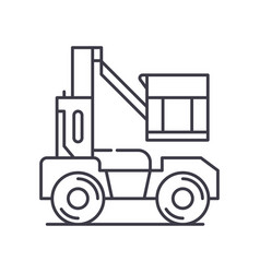 Boom Lift Concept Icon Linear Isolated