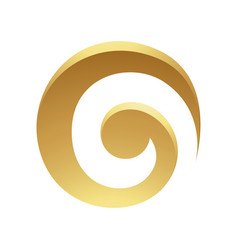 Golden Abstract Swirly Circle Icon On A White