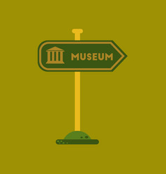 Flat Icon On Background Museum Sign