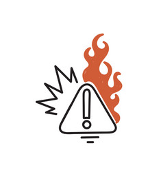 Hand Drawn Doodle Fire Warning Sign