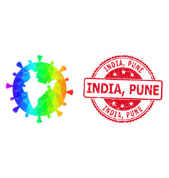 Round Distress India Pune Stamp Seal