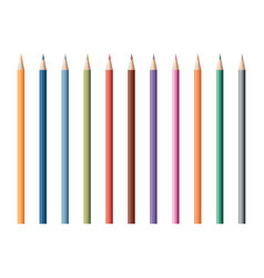 Set Of Colored Pencils Isolated On White