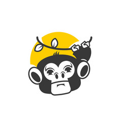 Monkey Flat Icon Isolated