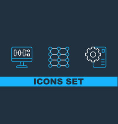 Set Line Neural Network Algorithm And Icon