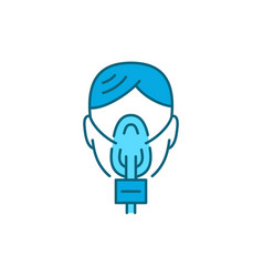 Woman In Oxygen Mask Color Line Icon Editable