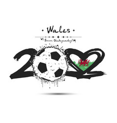 2022 Soccer Ball Heart With Flag Of Wales