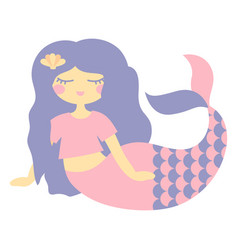 Calm Mermaid Character Flat