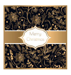 Card With Gold Christmas Elements