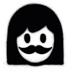 Funny Queer Icon In Black Over White