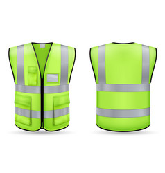 Green Vest Mockup Realistic Set