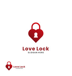 Heart Lock Logo Design Love Icon Combine