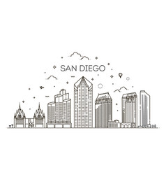 Linear San Diego City Skyline Background