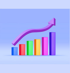 3d Growth Stock Diagram With Arrow