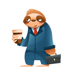 Funny Sloth Mammal As Office Employee Wearing