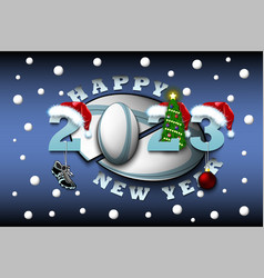 Happy New Year 2023 And Rugby Ball