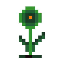 Pixelated Flower In Blossom 8 Bit Game Design